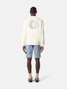 Oversized-fit crewneck sweatshirt with ‘Outline Compass’ print - BoUvy