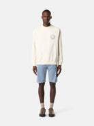 Oversized-fit crewneck sweatshirt with ‘Outline Compass’ print - BoUvy