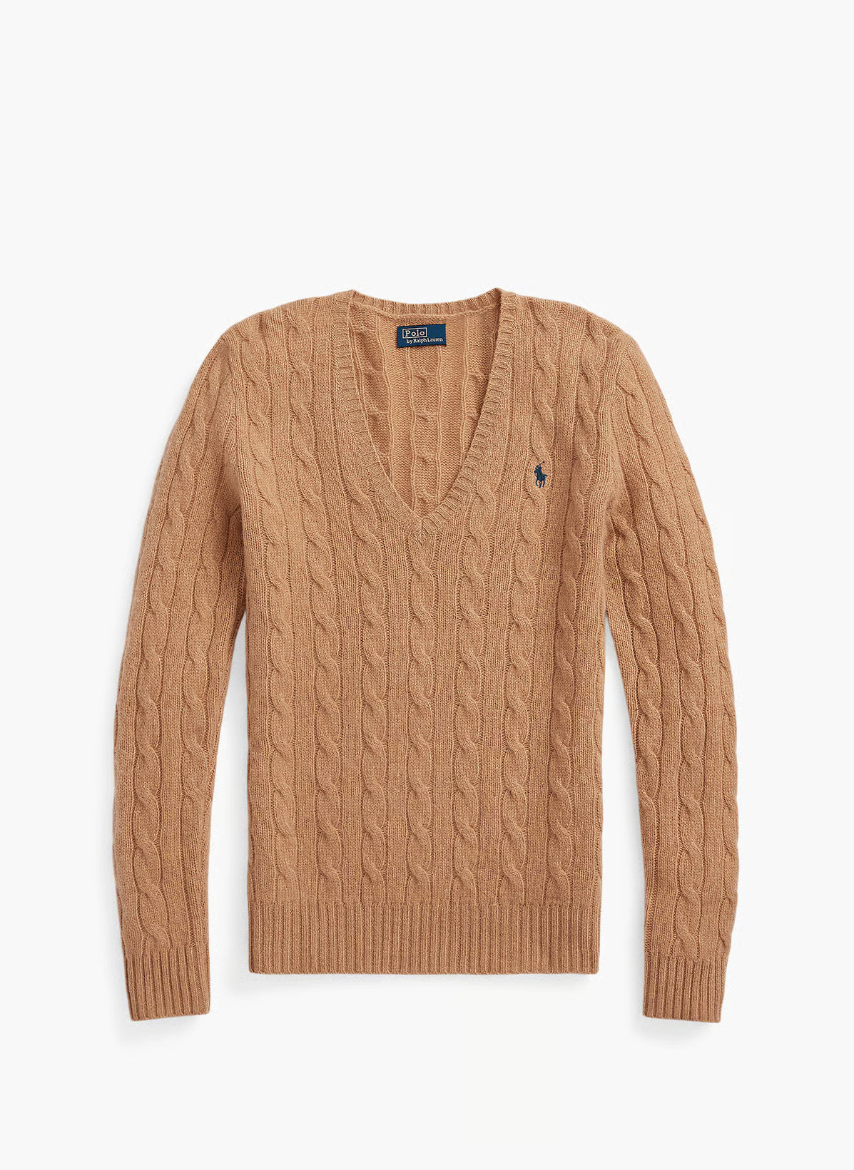 Cable-Knit Cotton V-Neck Sweater - BoUvy