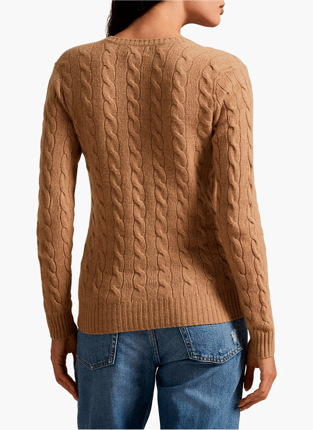 Cable-Knit Cotton V-Neck Sweater - BoUvy