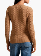 Cable-Knit Cotton V-Neck Sweater - BoUvy