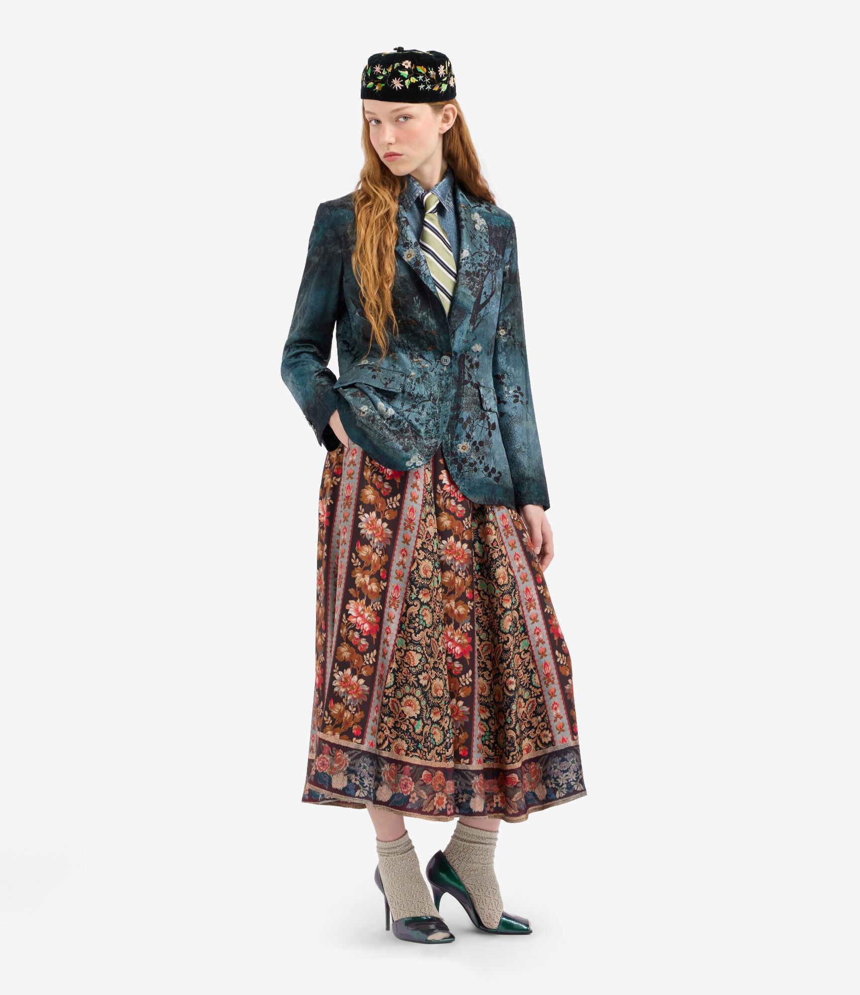 ALOE A-line Skirt Silk – Bordura Di Tè | BoUvy