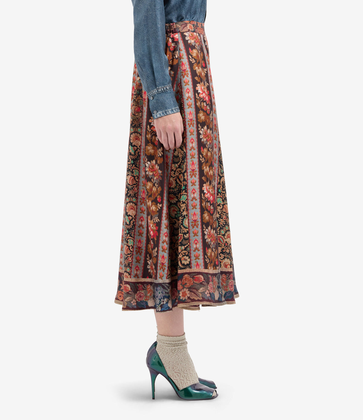 ALOE A-line Skirt Silk – Bordura Di Tè | BoUvy
