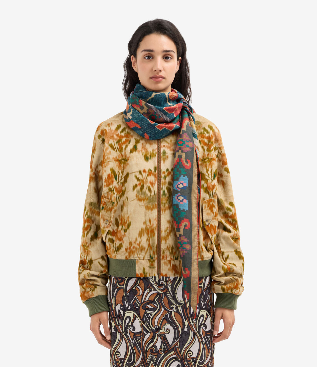 ALOEUW Scarf Silk 65x120 – Broccato Di Tè | BoUvy