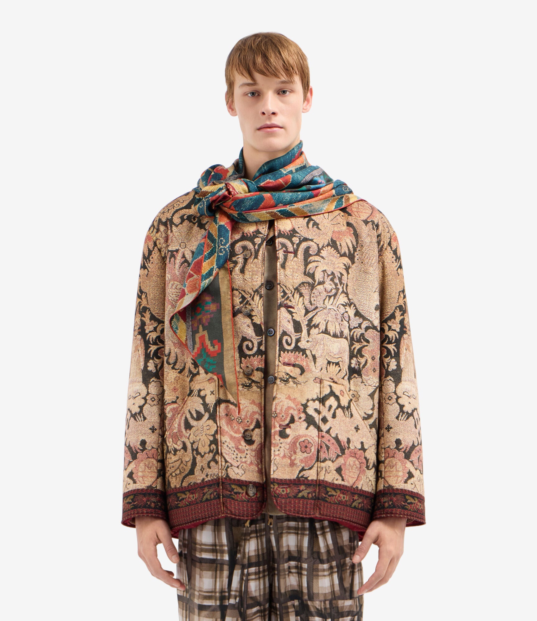 ALOEUW Scarf Silk 65x120 – Broccato Di Tè | BoUvy