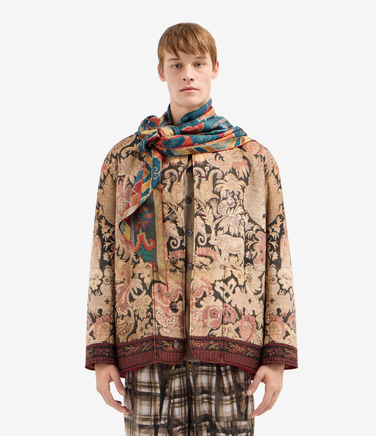 ALOEUW Scarf Silk 65x120 – Broccato Di Tè | BoUvy