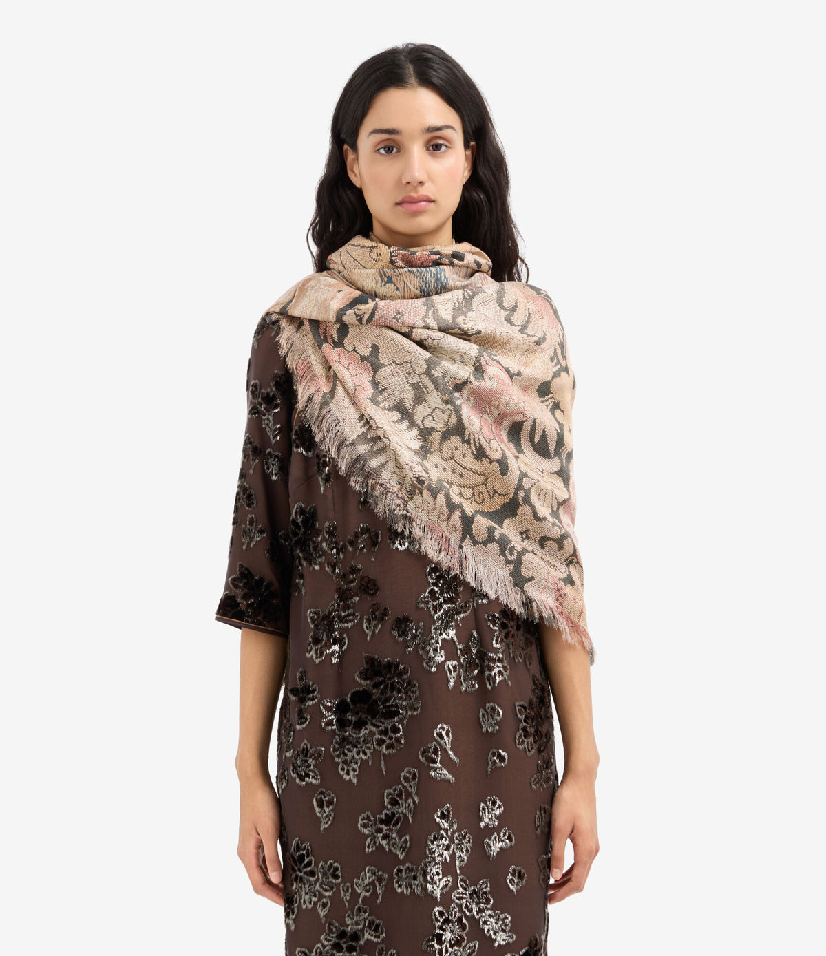 ALOEUW Shawl Scarf Silk 135x195 – Origami Di Vetiver | BoUvy
