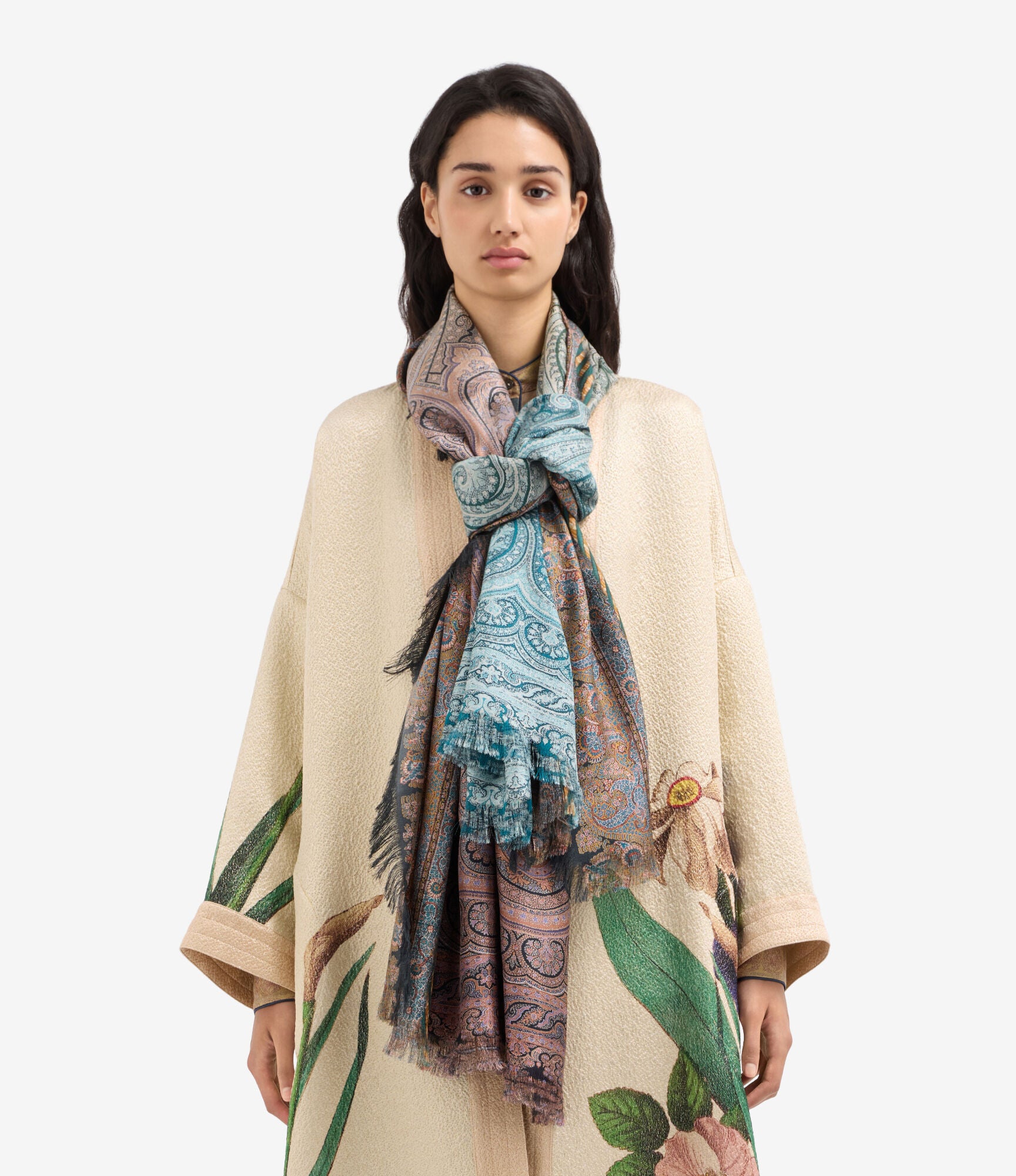 ALOEUW Shawl Scarf Silk 135x195 – Calligrafia Di Malva | BoUvy
