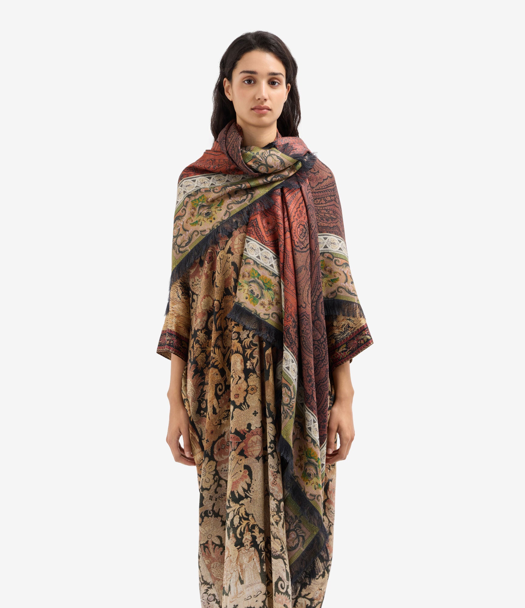 ALOEUW Shawl Scarf Silk 135x195 – Rosone Di Tè | BoUvy