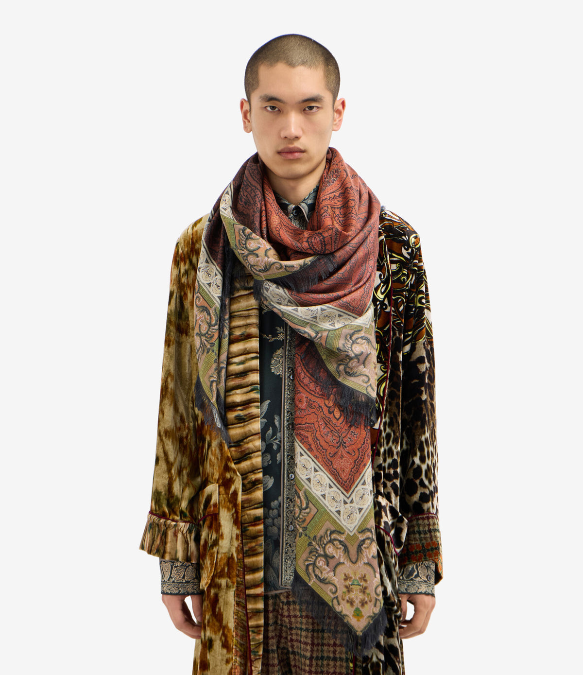 ALOEUW Shawl Scarf Silk 135x195 – Rosone Di Tè | BoUvy