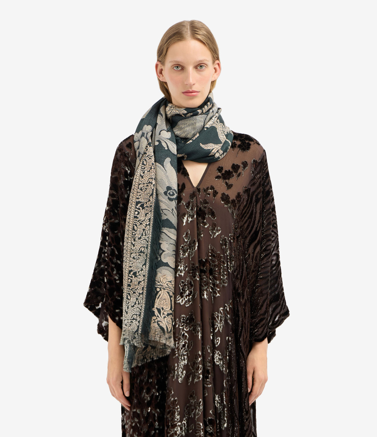 ALOEUW Shawl Scarf Silk 135x195 – Damasco Di Granato | BoUvy