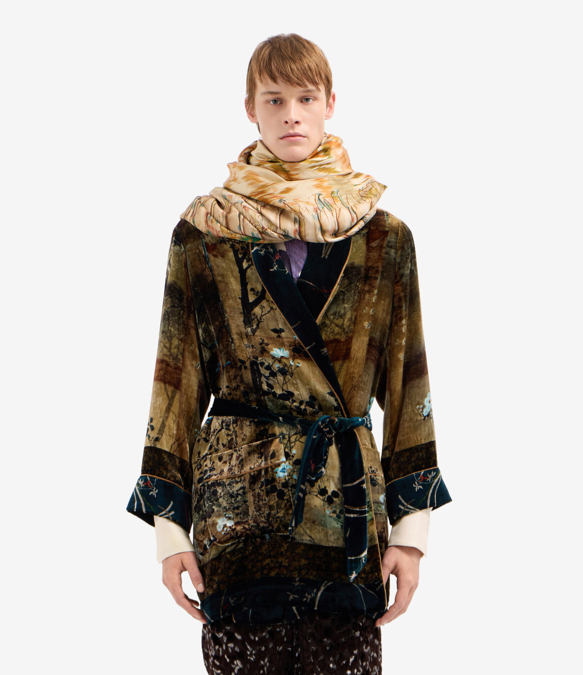 ALOEUW Shawl Scarf Silk 135x195 – Medaglione Di Brina | BoUvy