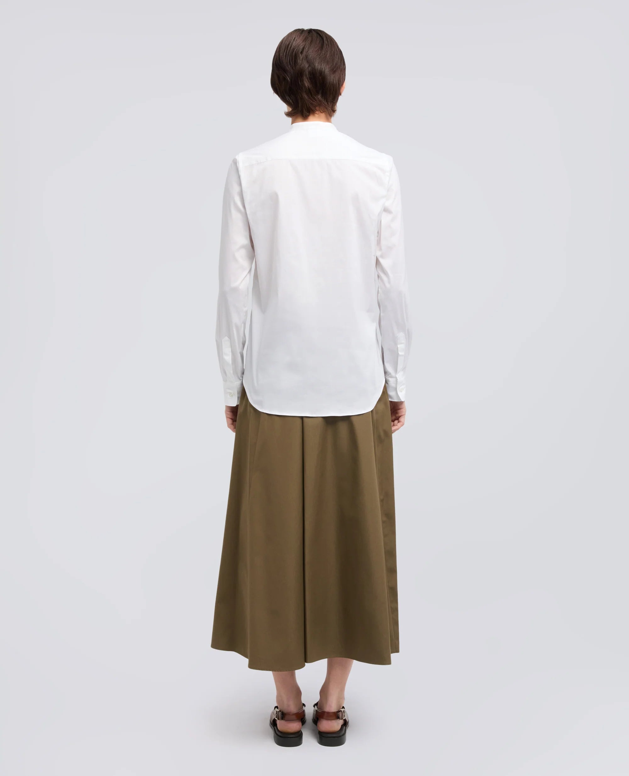 COTTON BLEND POPLIN SHIRT - WHITE | BoUvy