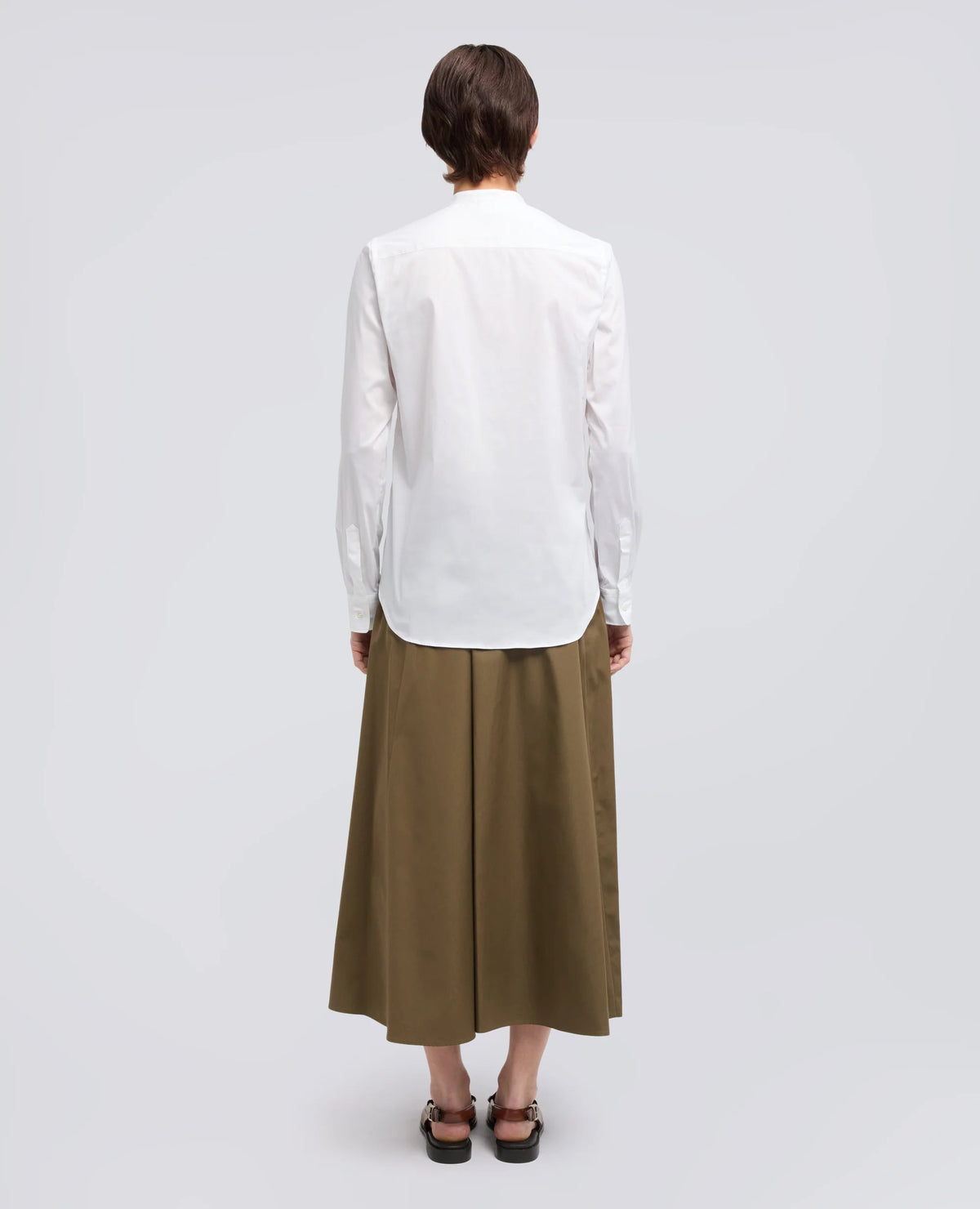 COTTON BLEND POPLIN SHIRT - WHITE | BoUvy
