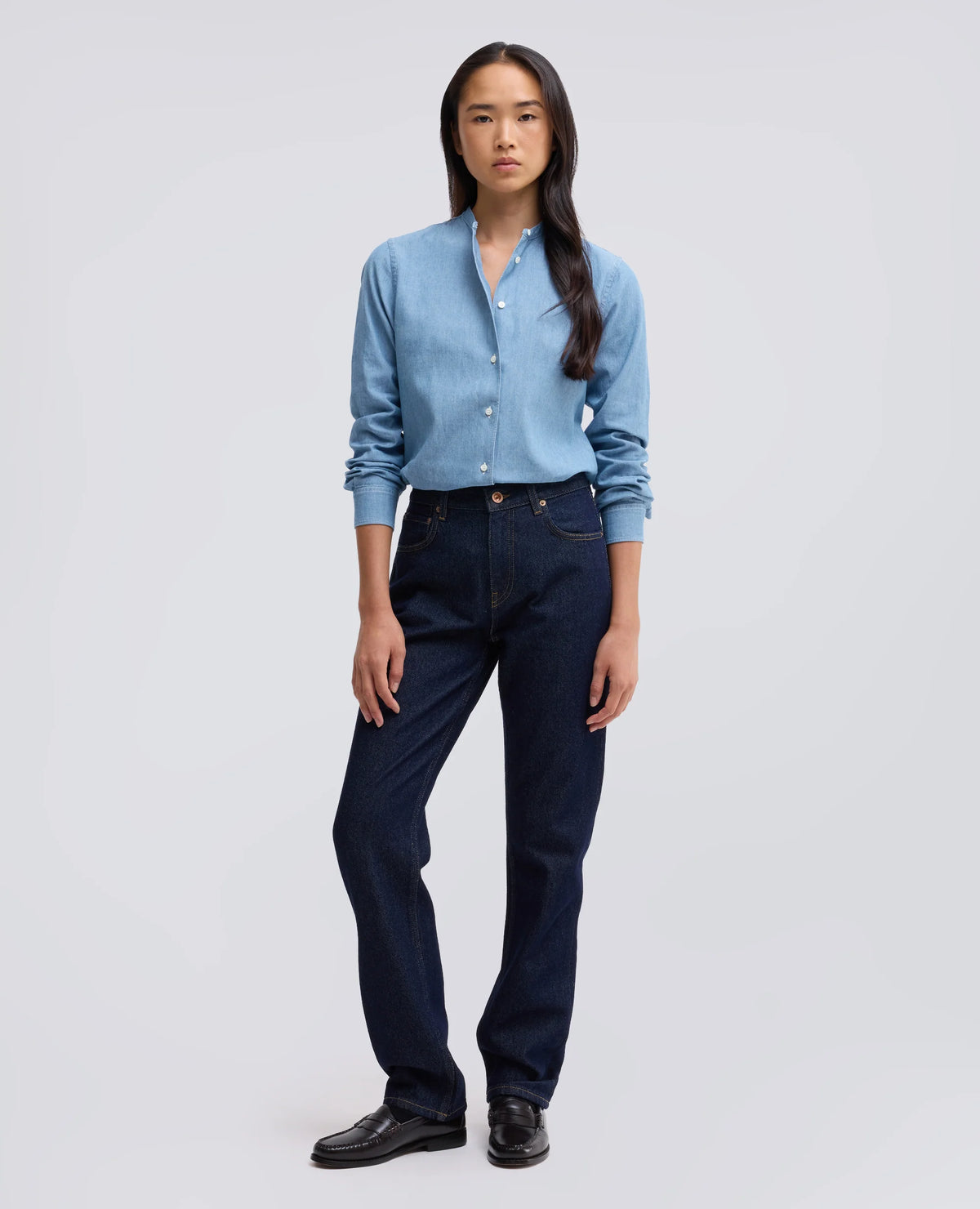 JAPANESE COTTON CHAMBRAY SHIRT - LIGHT DENIM | BoUvy