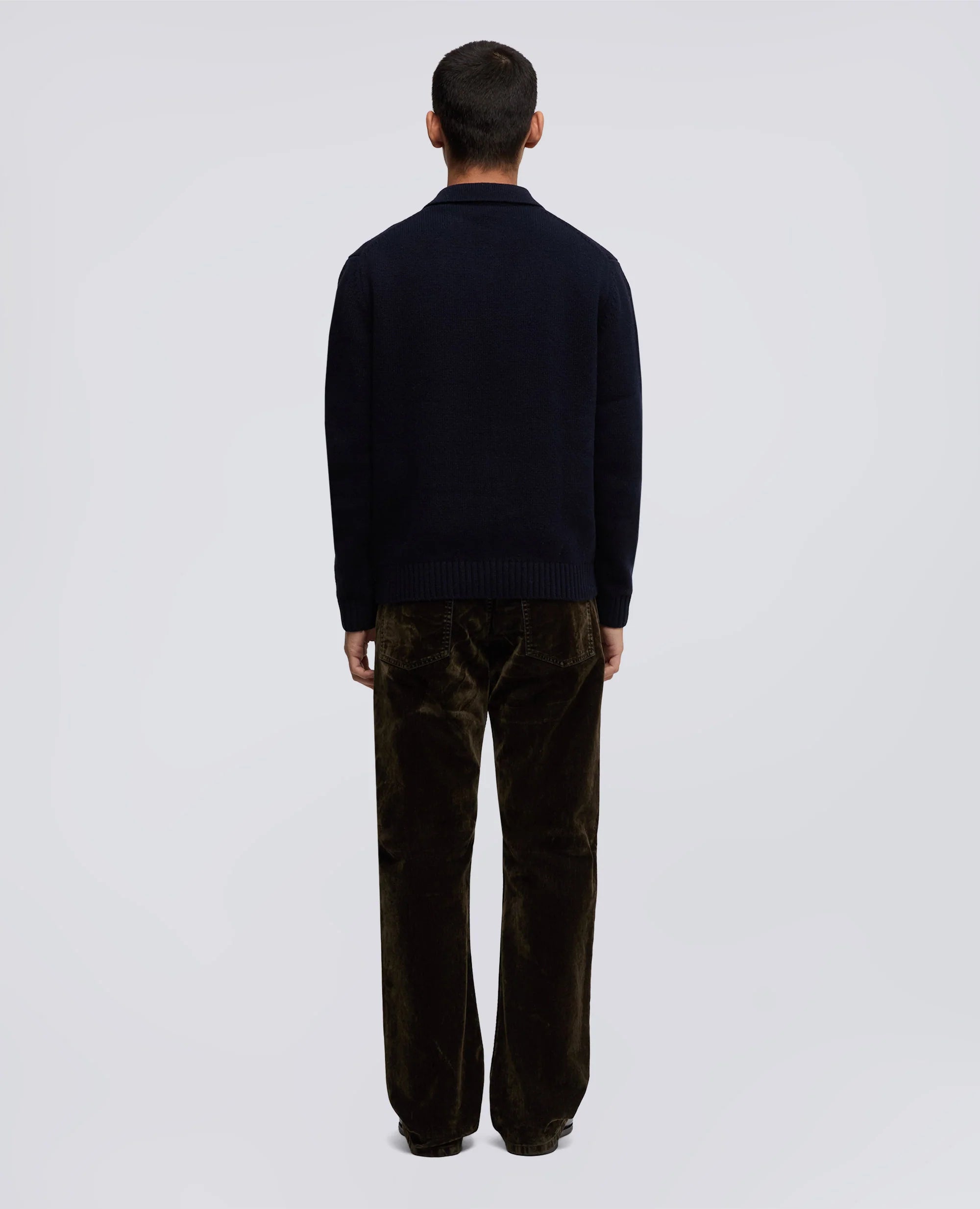 WOOL BLEND POLO - NAVY | BoUvy