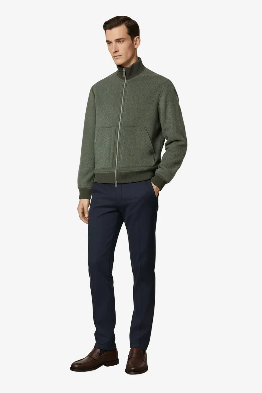Bobby Pants Navy Blue Cotton and Lyocell Stretch Twill | BoUvy