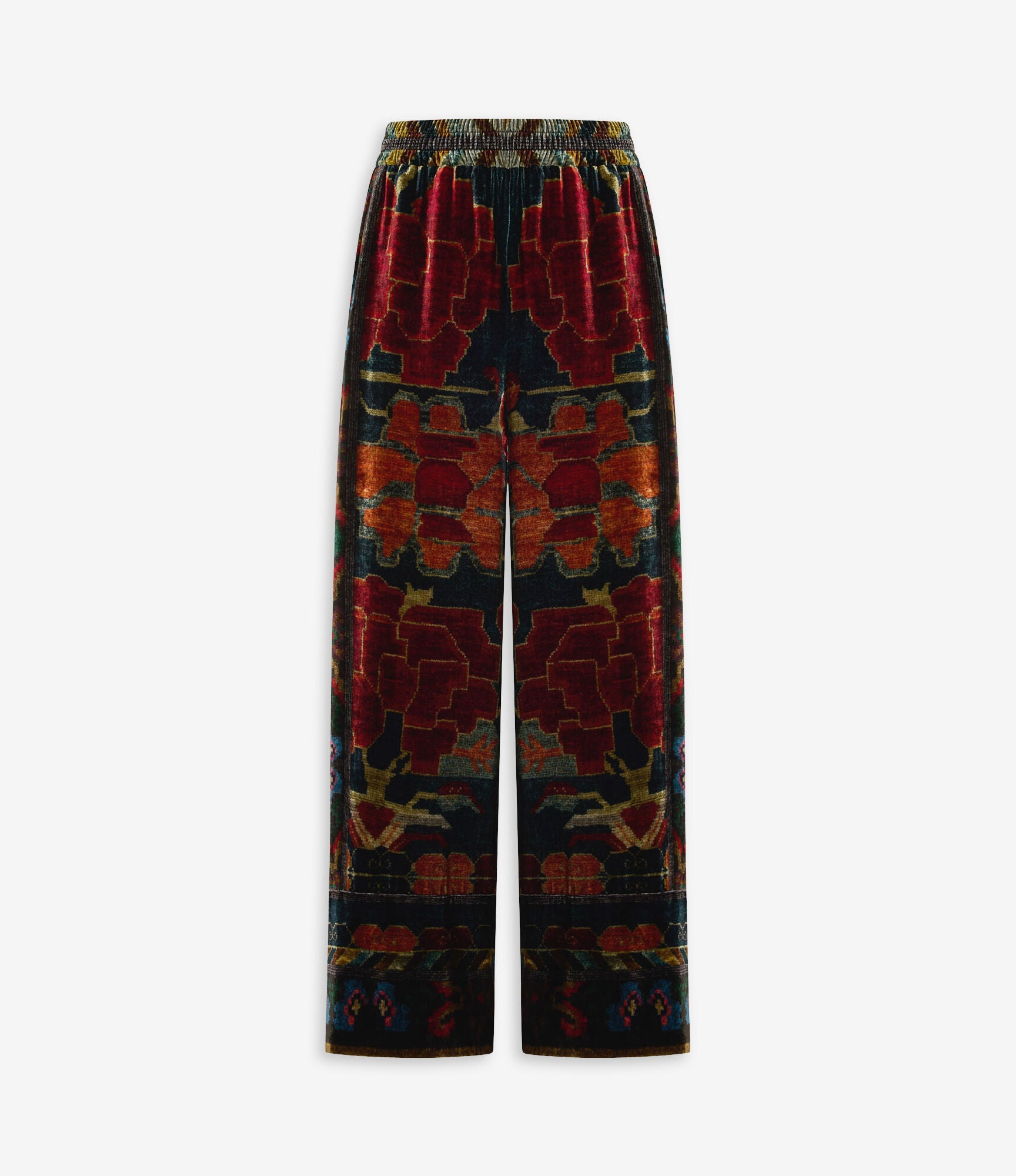 KANADA Palazzo Trousers Viscose Silk – Rosone Di Nebbia | BoUvy