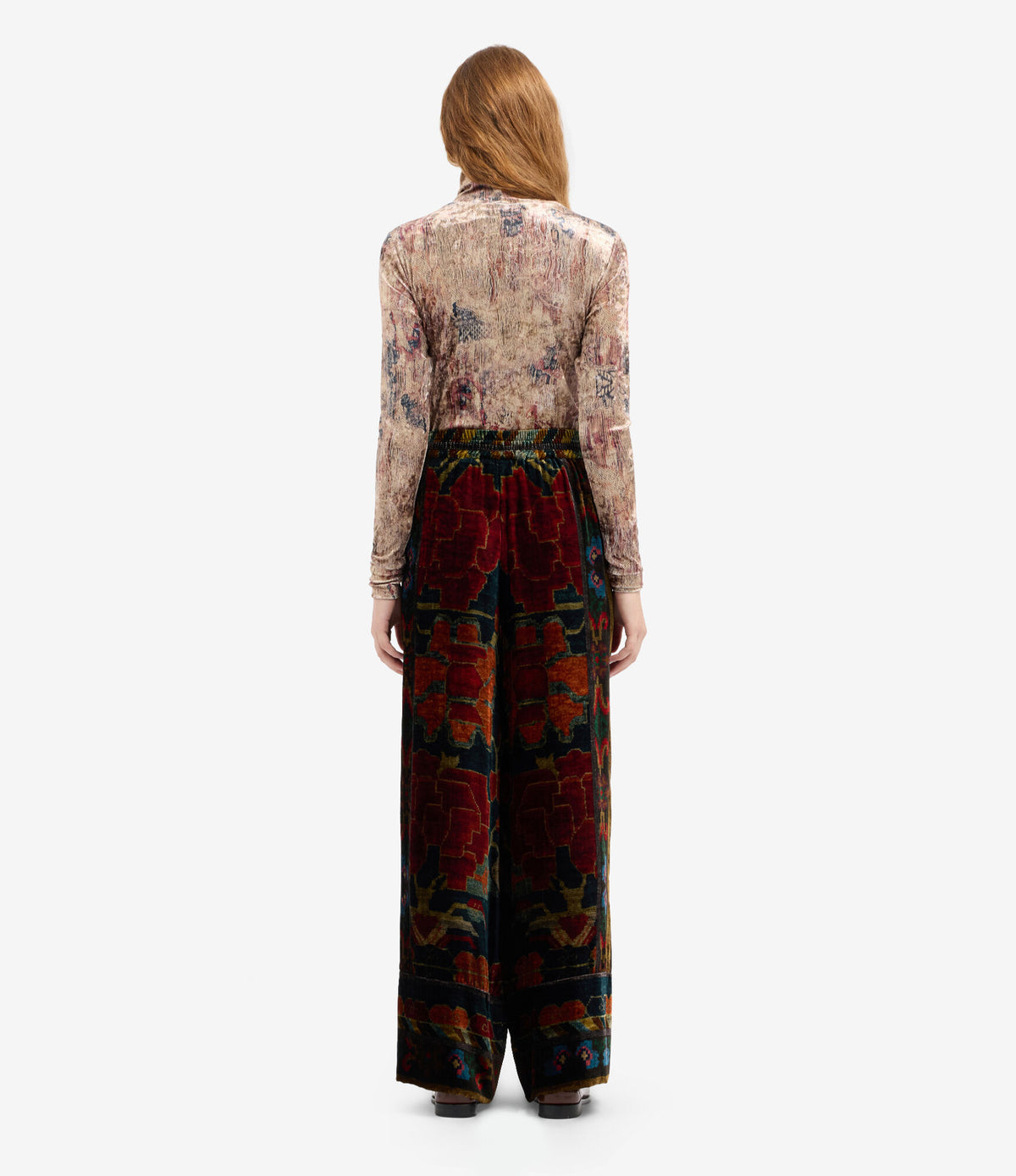 KANADA Palazzo Trousers Viscose Silk – Rosone Di Nebbia | BoUvy