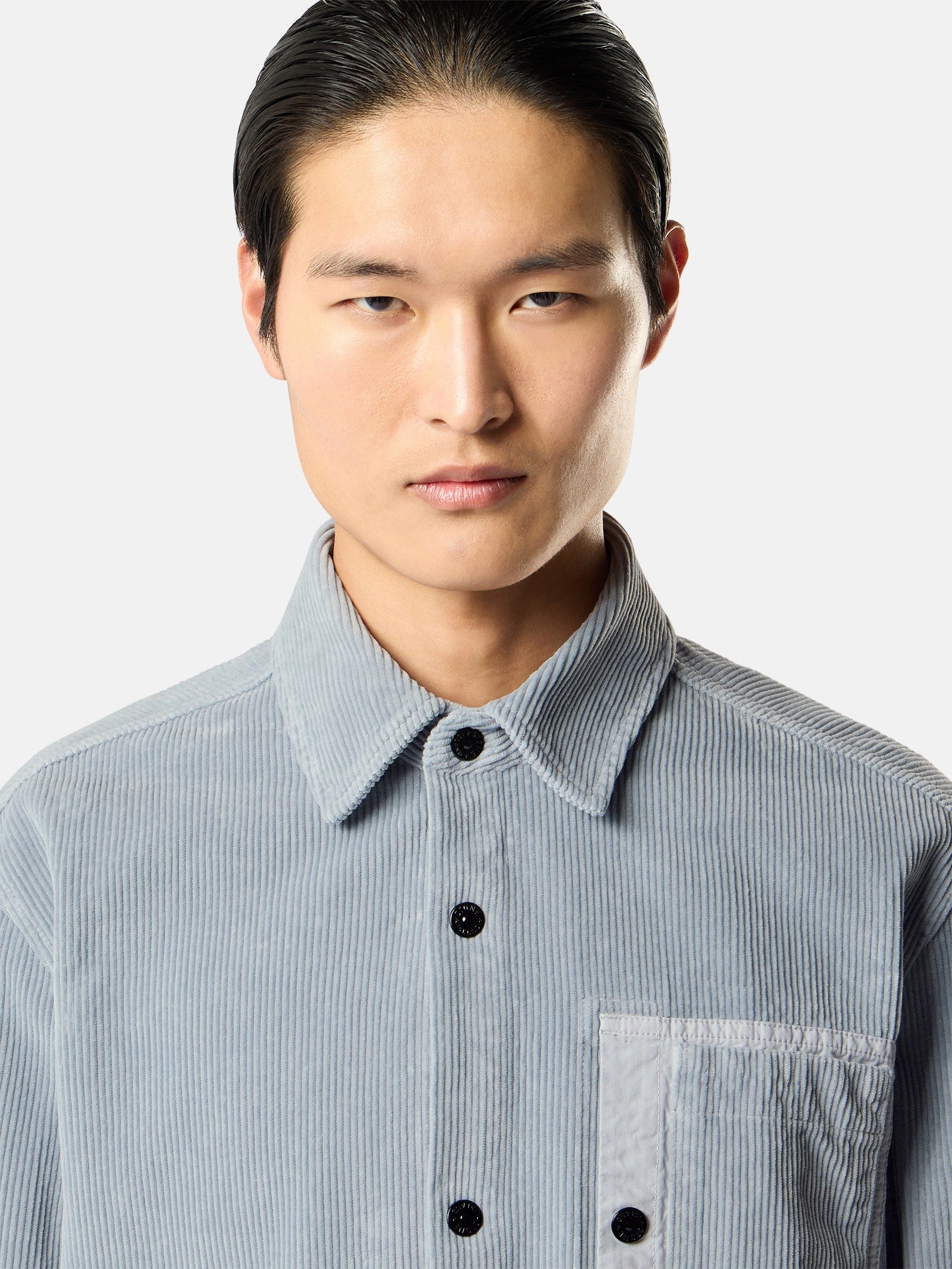 Comfort-fit snap-front overshirt with chest pocket - BoUvy