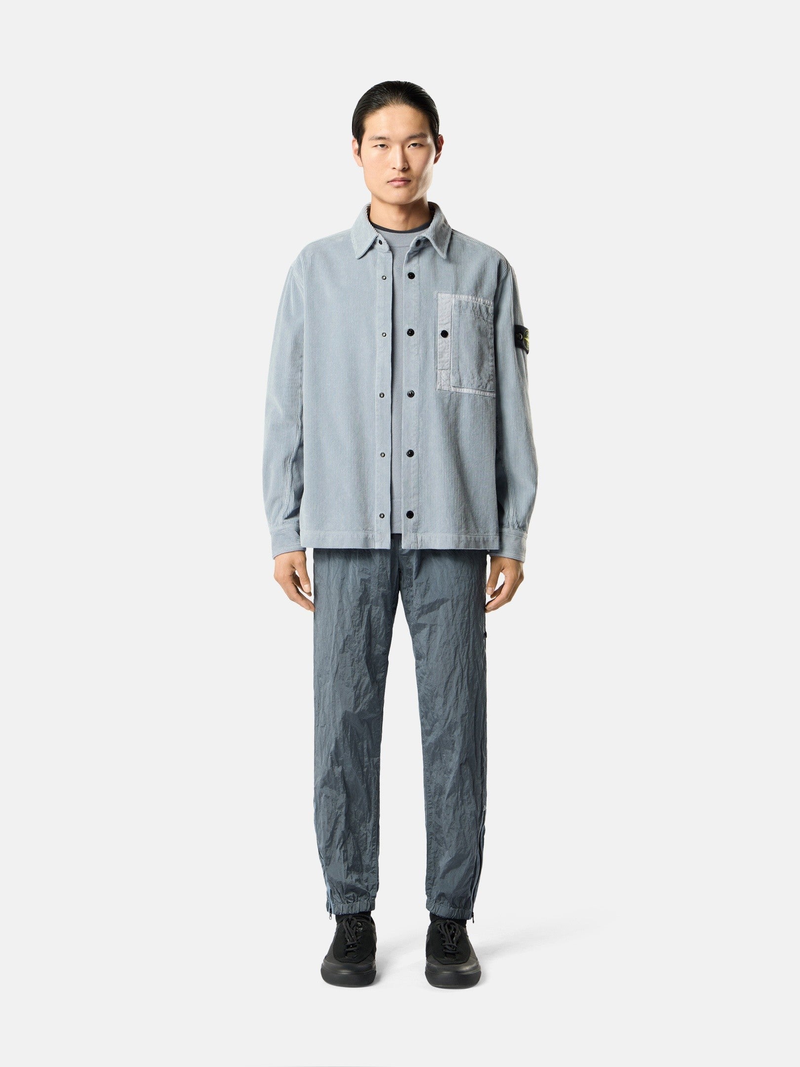 Comfort-fit snap-front overshirt with chest pocket - BoUvy