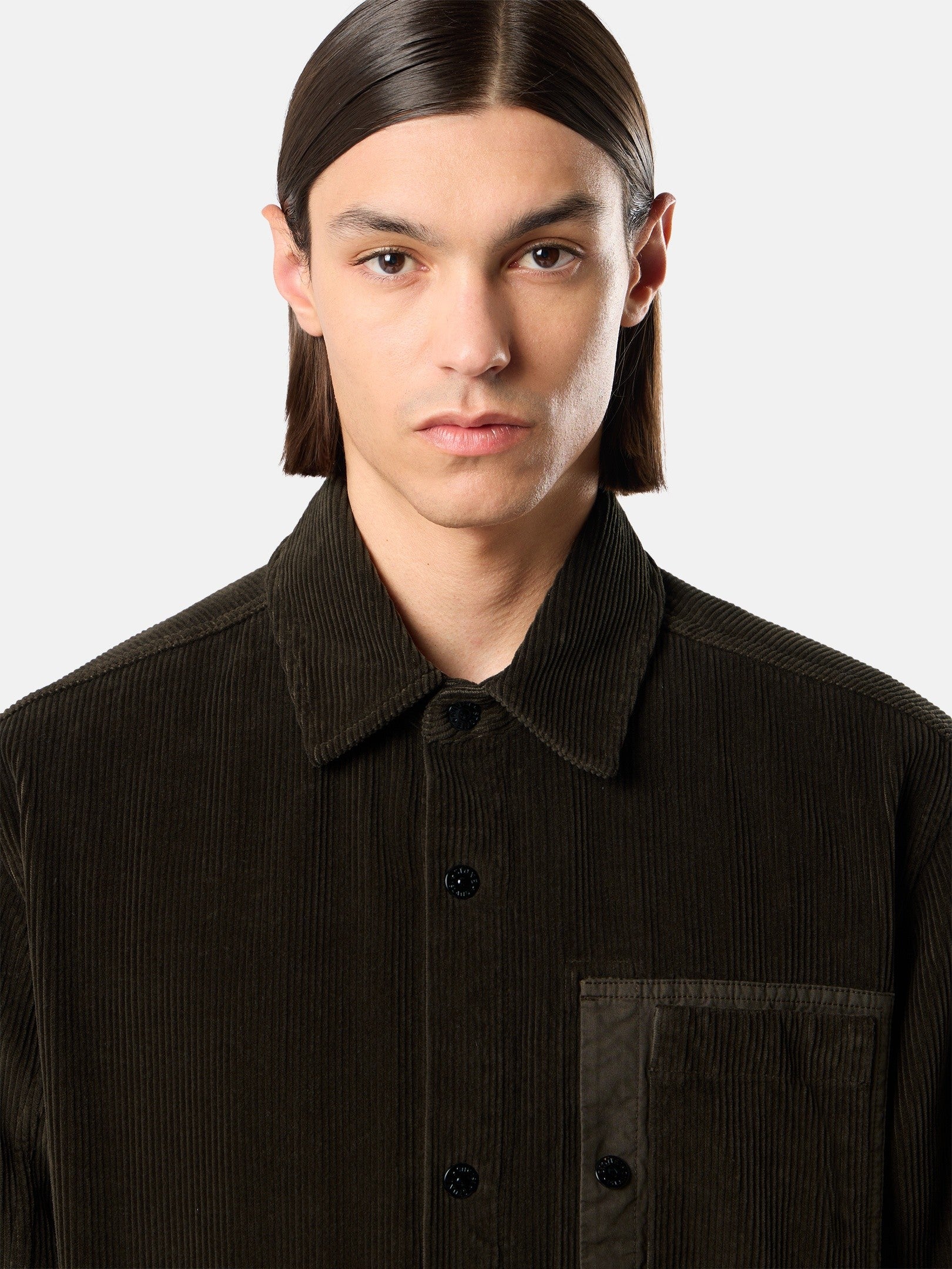 Comfort-fit snap-front overshirt with chest pocket - BoUvy