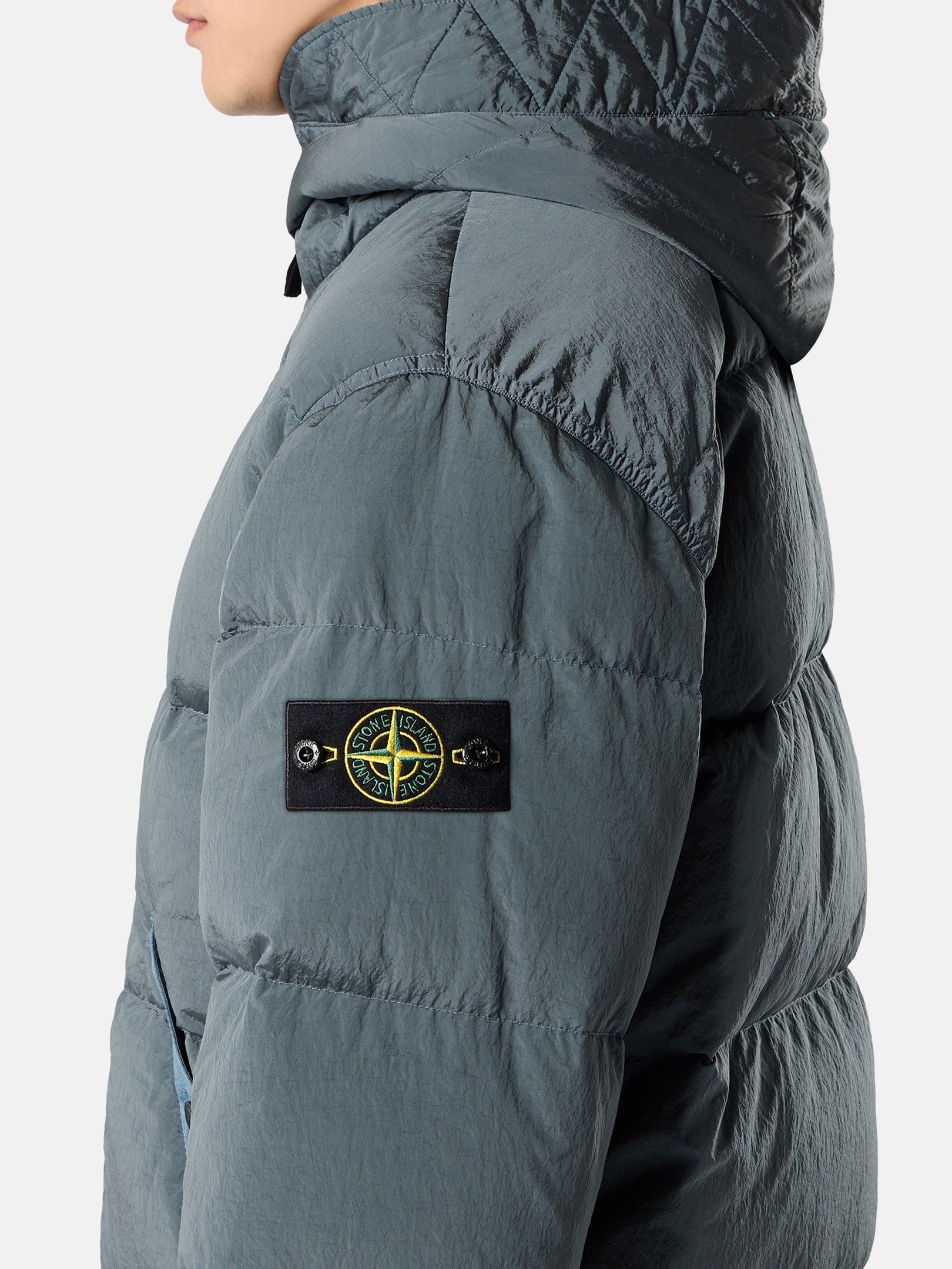 Hooded down jacket with drawcord hem - BoUvy
