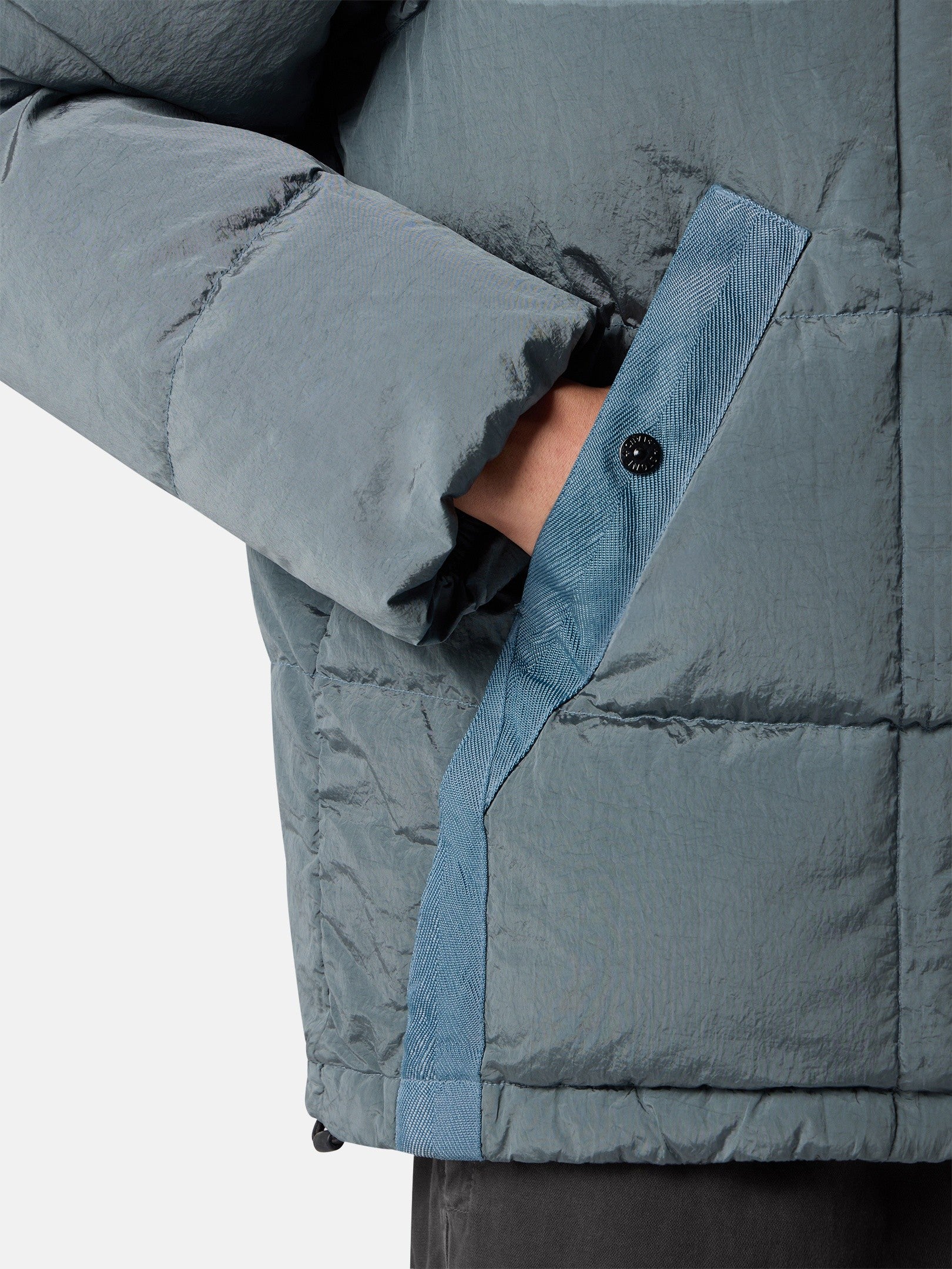 Hooded down jacket with drawcord hem - BoUvy