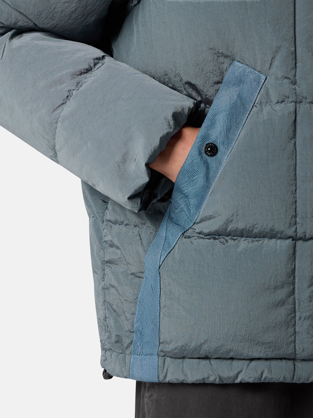 Hooded down jacket with drawcord hem - BoUvy