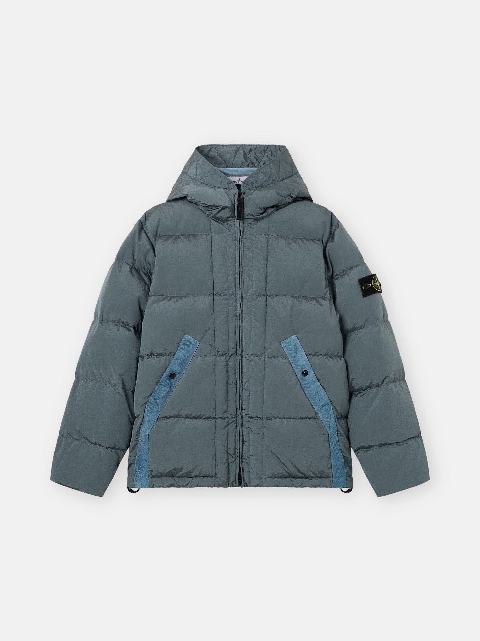 Hooded down jacket with drawcord hem - BoUvy