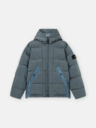 Hooded down jacket with drawcord hem - BoUvy
