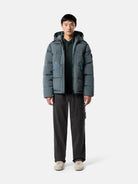 Hooded down jacket with drawcord hem - BoUvy