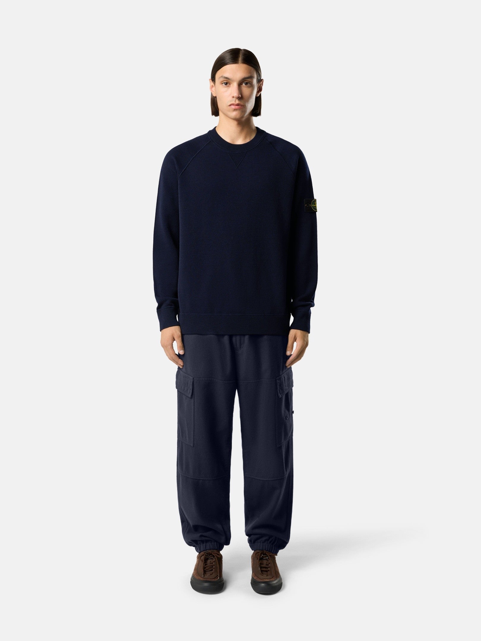 Loose-fit crewneck jumper with raglan sleeves - BoUvy