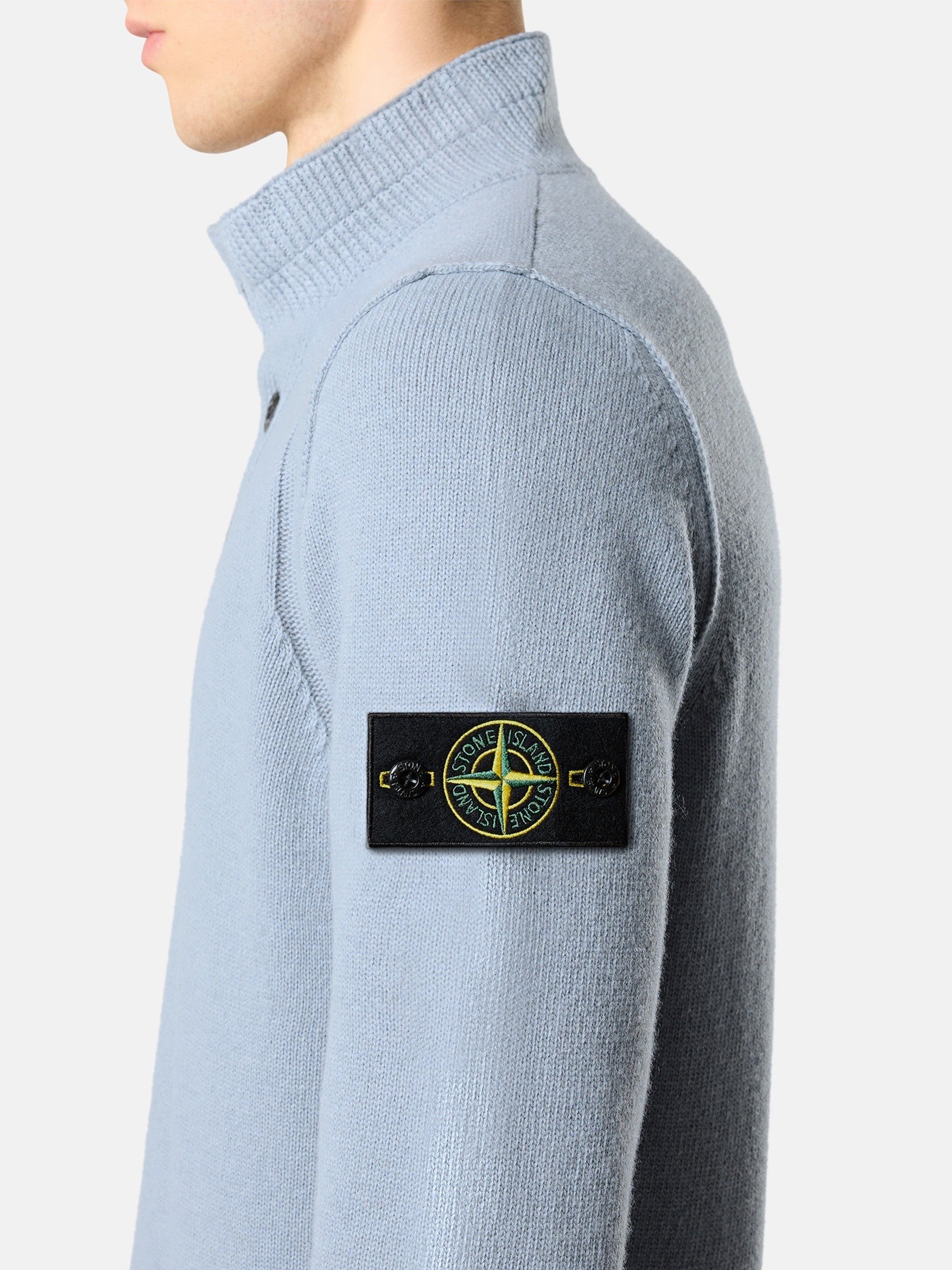 Regular-fit half-zip jumper with button placket - BoUvy