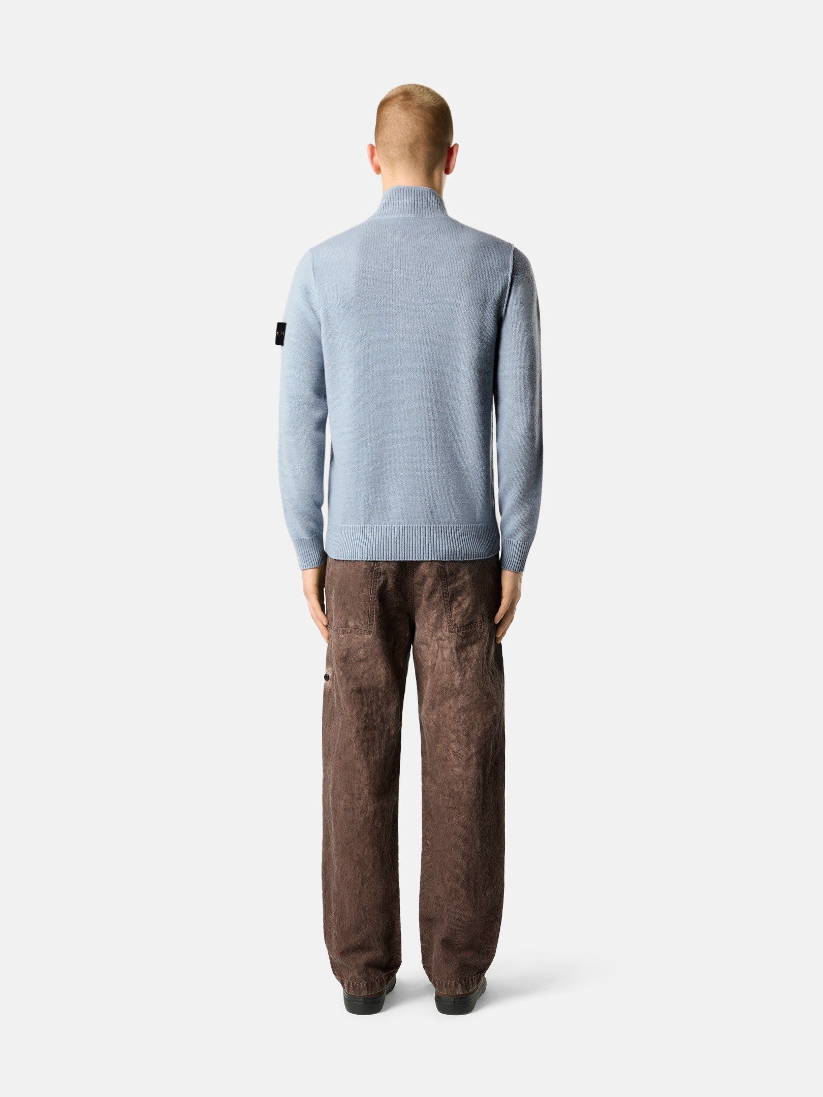 Regular-fit half-zip jumper with button placket - BoUvy