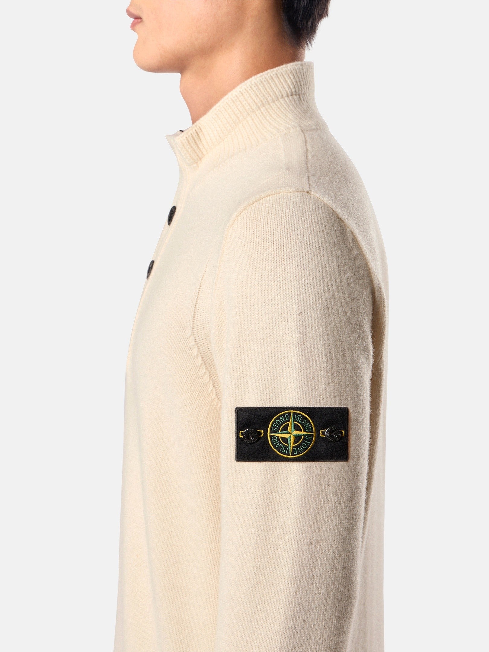 Regular-fit half-zip jumper with button placket - BoUvy