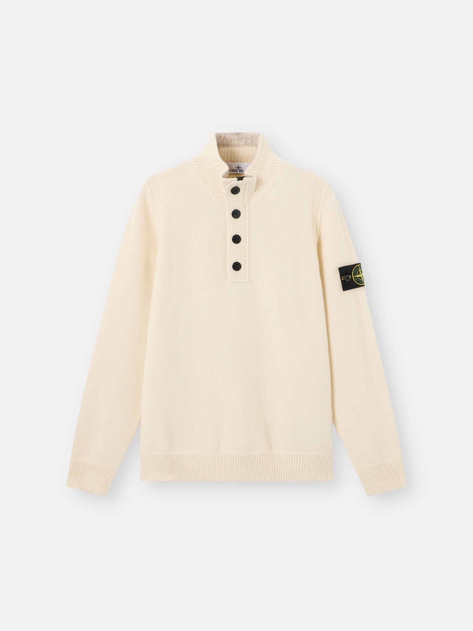 Regular-fit half-zip jumper with button placket - BoUvy