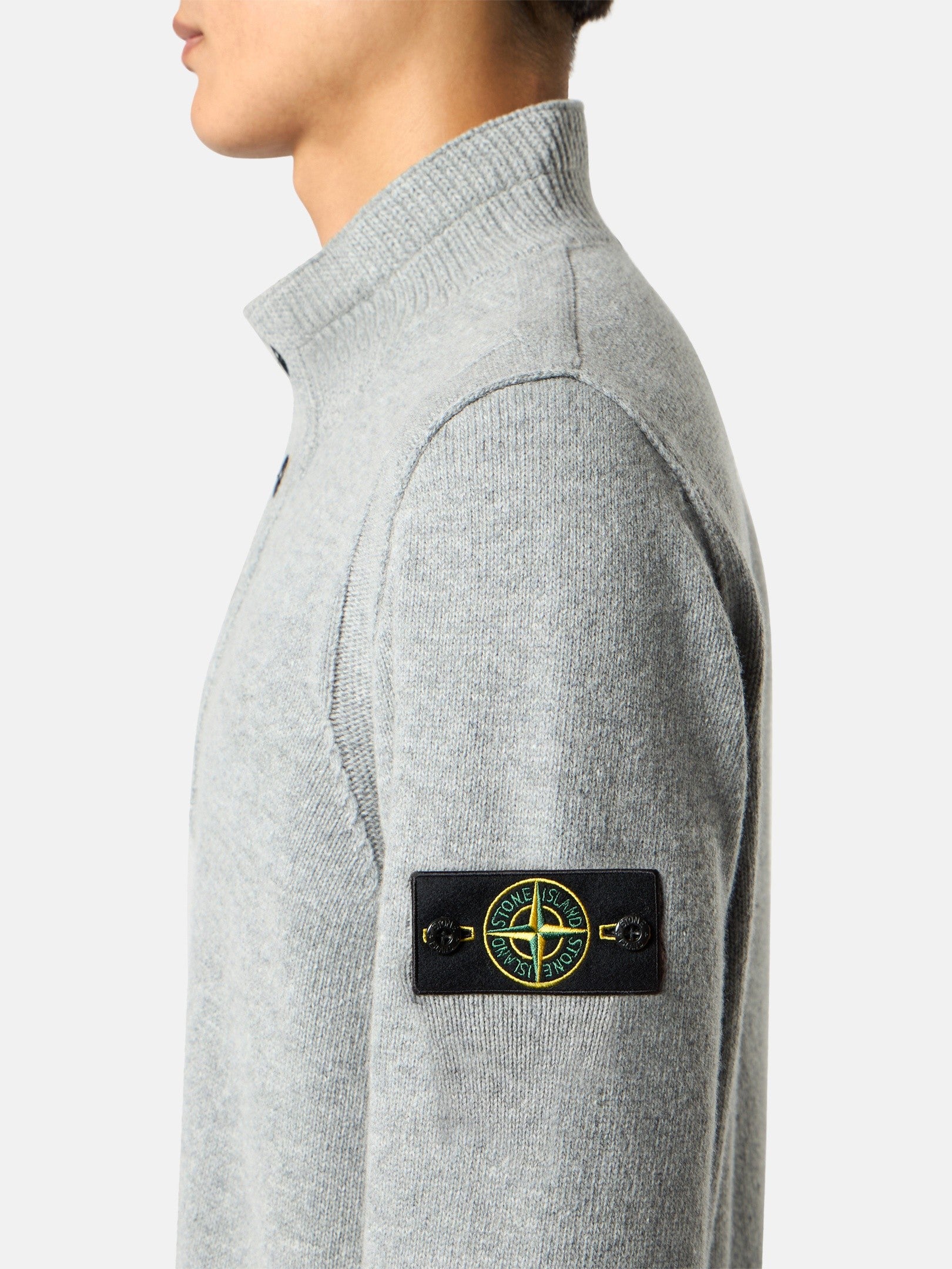 Regular-fit half-zip jumper with button placket - BoUvy