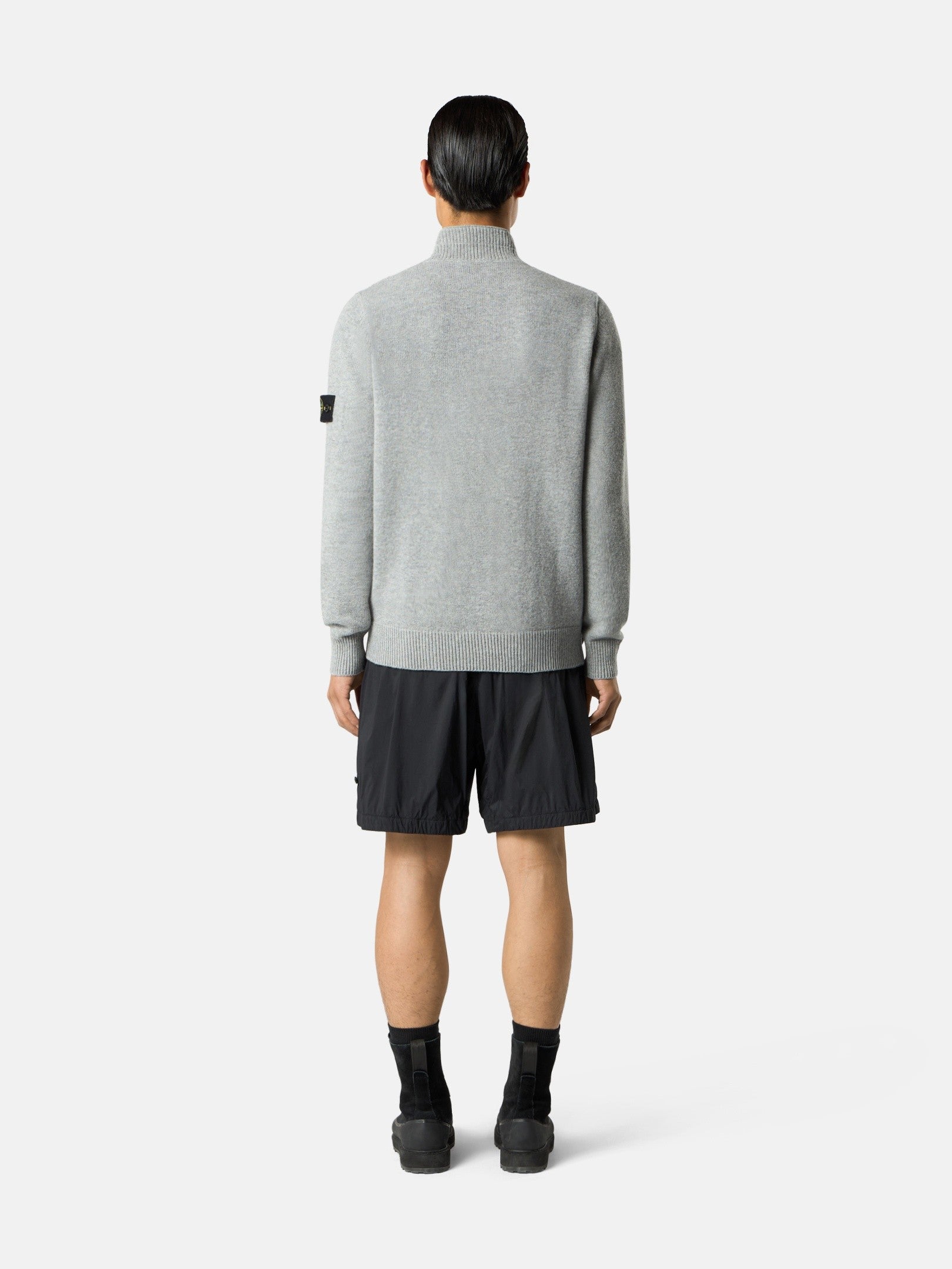 Regular-fit half-zip jumper with button placket - BoUvy