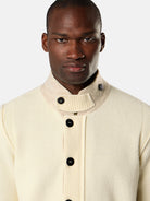 Regular-fit zip-up jumper with button placket - BoUvy