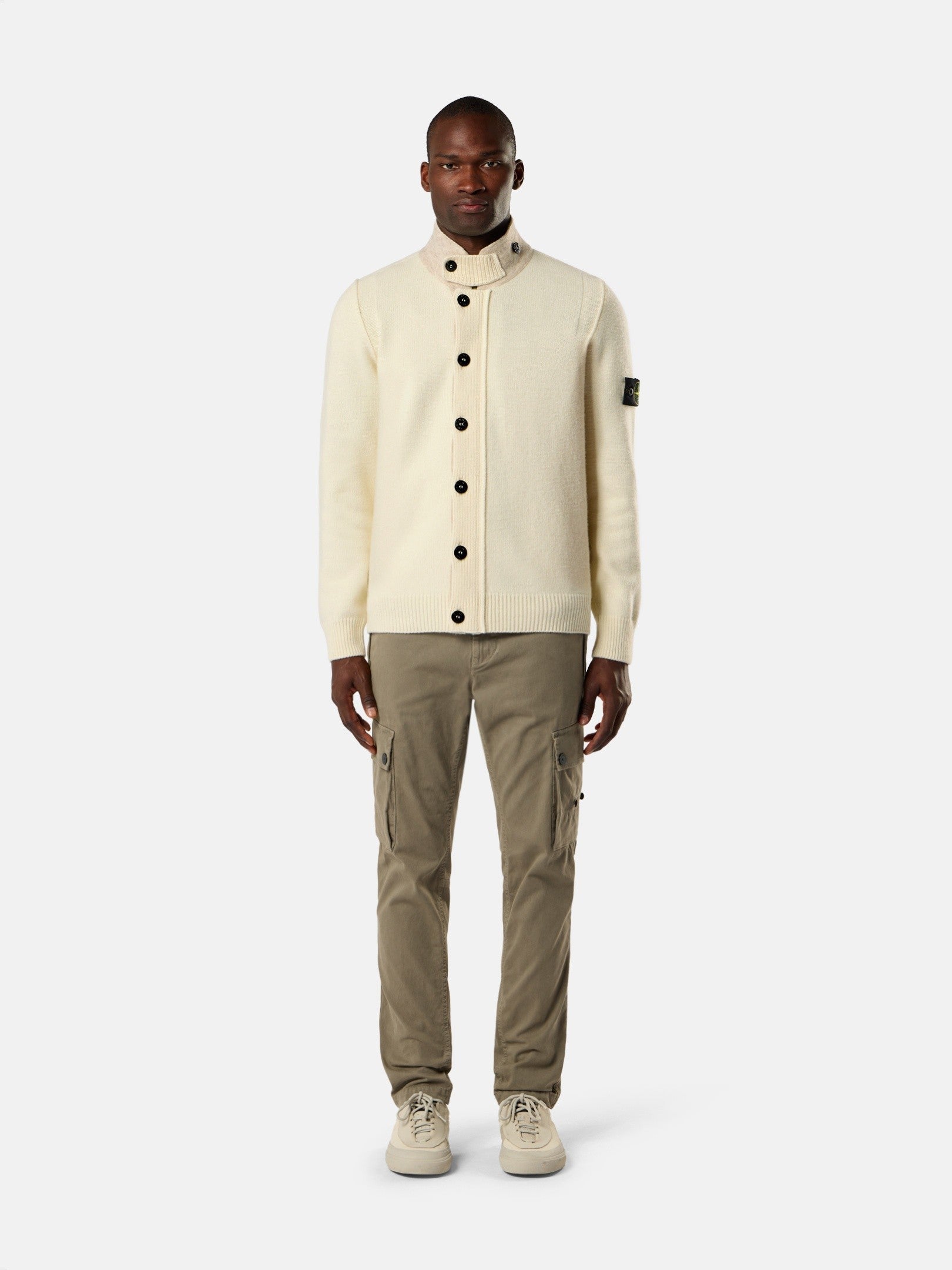 Regular-fit zip-up jumper with button placket - BoUvy