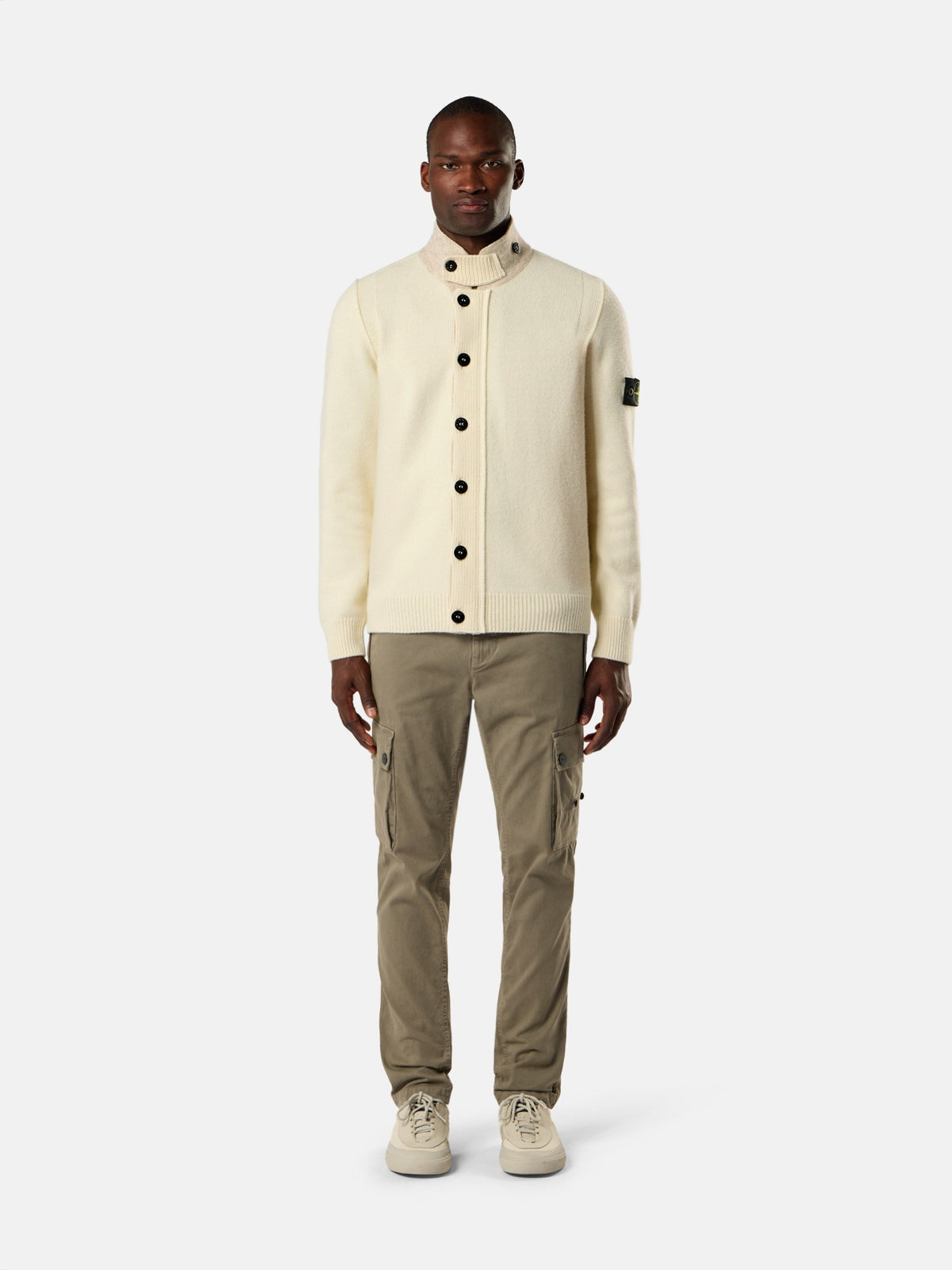 Regular-fit zip-up jumper with button placket - BoUvy