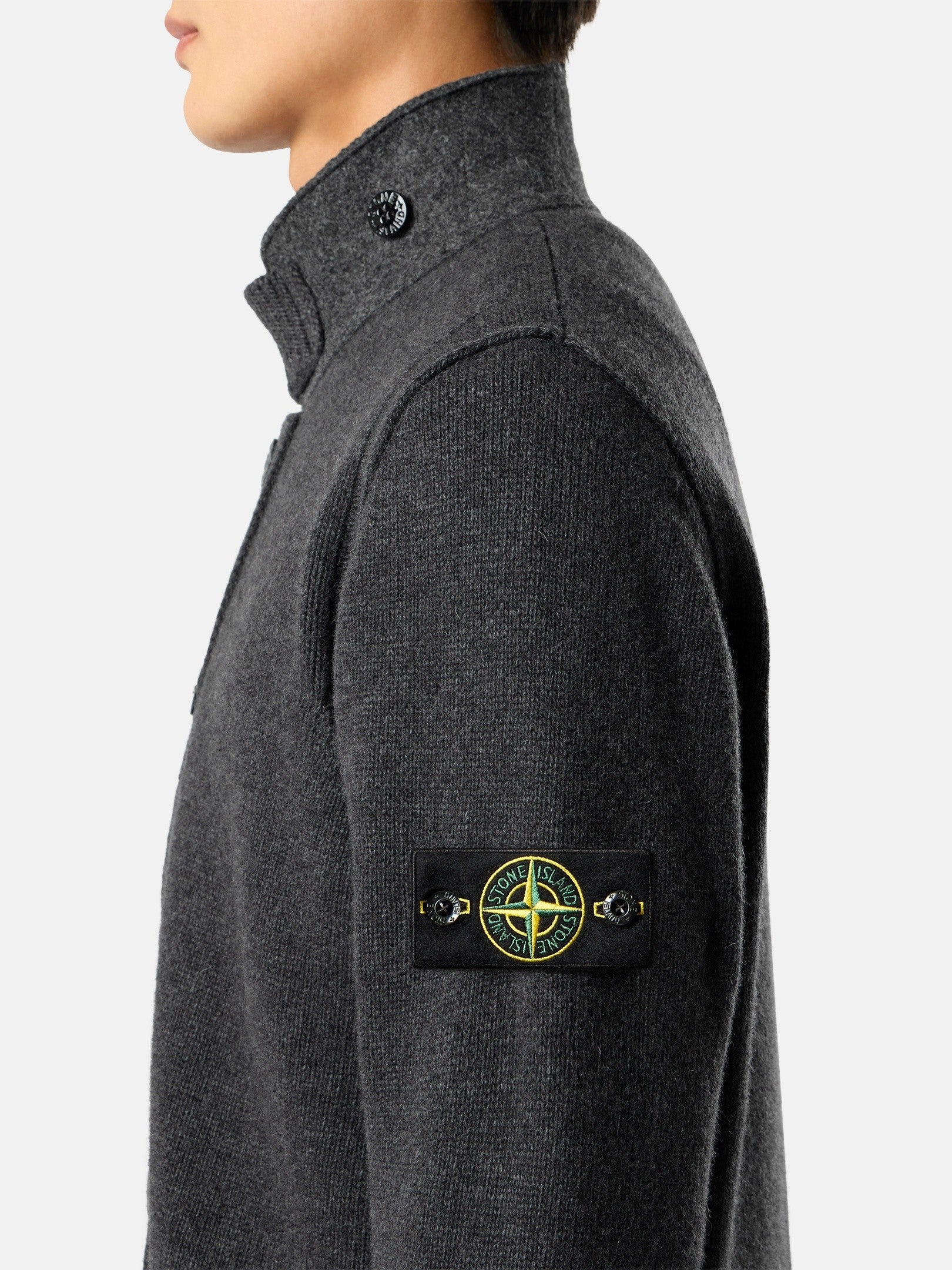 Regular-fit zip-up jumper with button placket - BoUvy