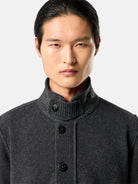 Regular-fit zip-up jumper with button placket - BoUvy