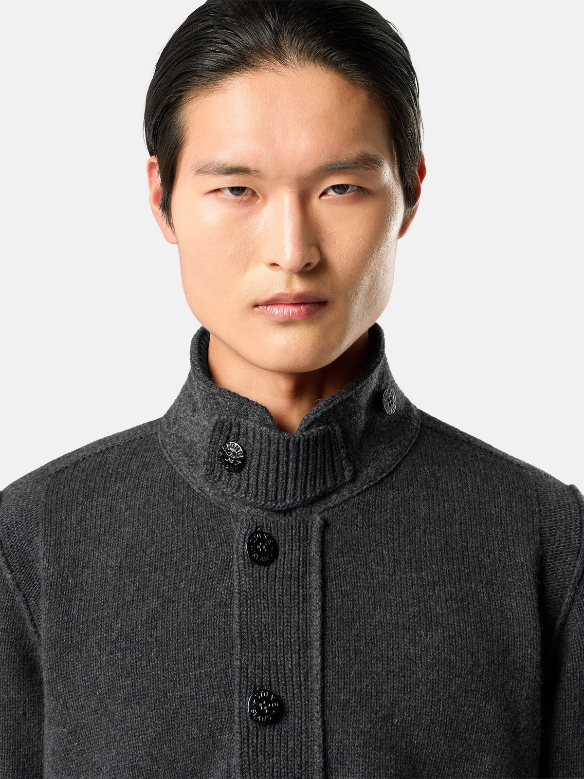 Regular-fit zip-up jumper with button placket - BoUvy