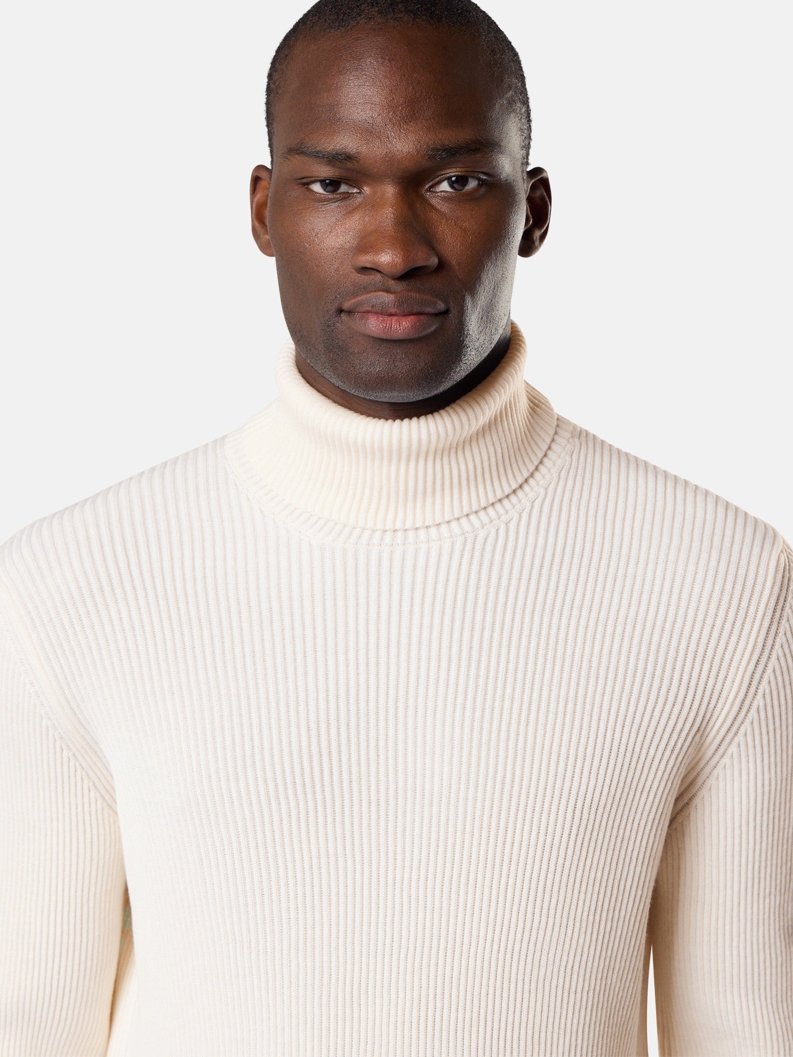 Regular-fit turtleneck jumper with fine-ribbed trims - BoUvy