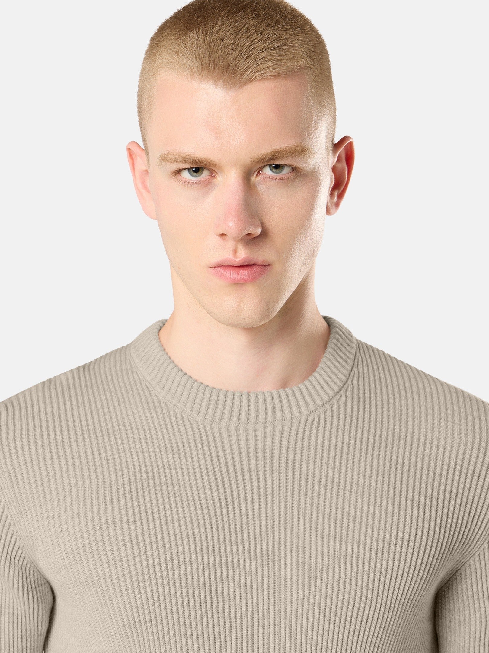 Regular-fit crewneck jumper with fine-ribbed trims - BoUvy