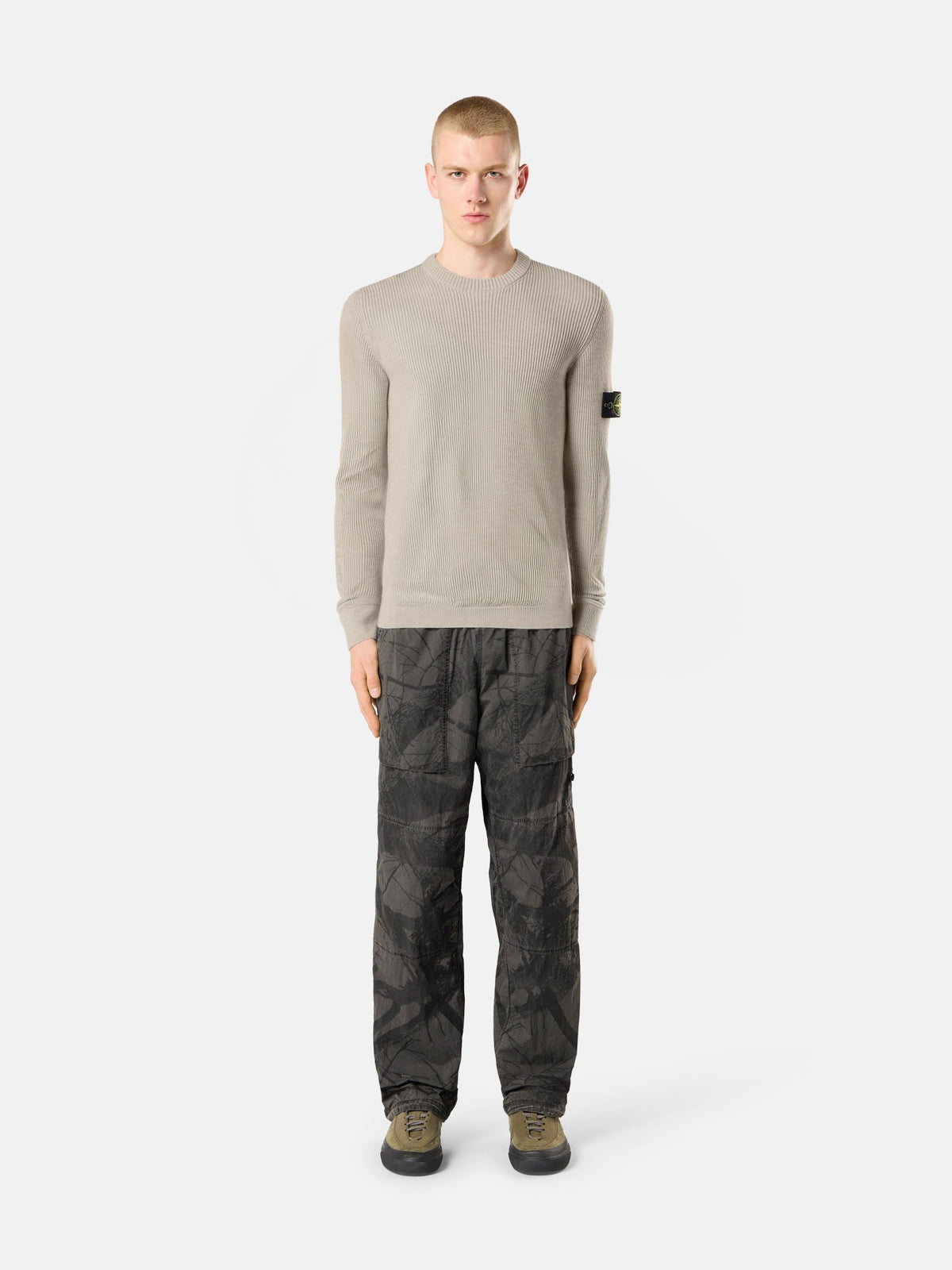 Regular-fit crewneck jumper with fine-ribbed trims - BoUvy