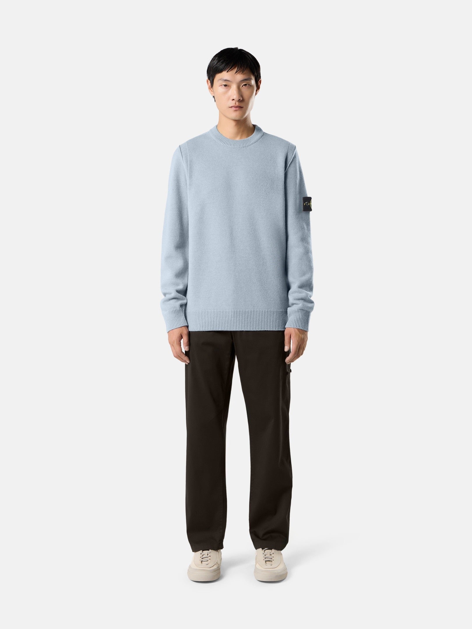 Regular-fit crewneck jumper with ribbed trims - BoUvy