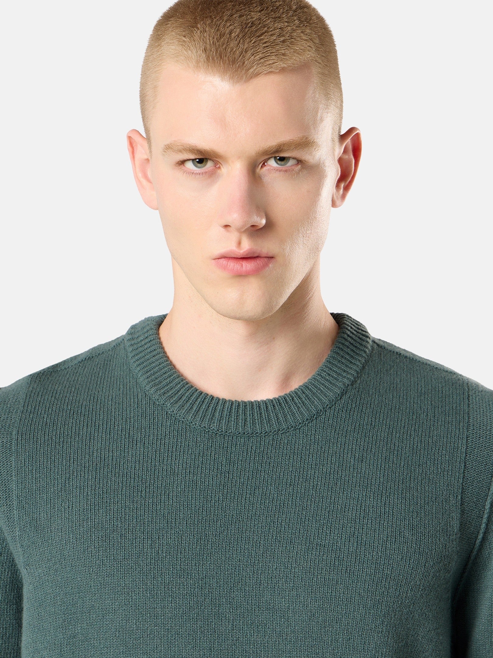 Regular-fit crewneck jumper with ribbed trims - BoUvy